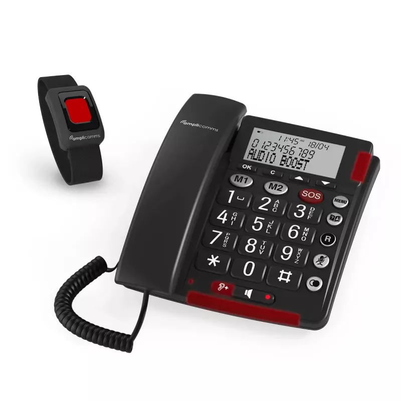 Analog telephone amplicomms BigTel 50 Alarm Plus Caller ID Dark Grey