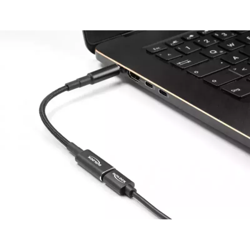 Adapter cable DeLOCK USB Type-C female to HP 4.5 x 3.0 mm male 90° angled 15 cm