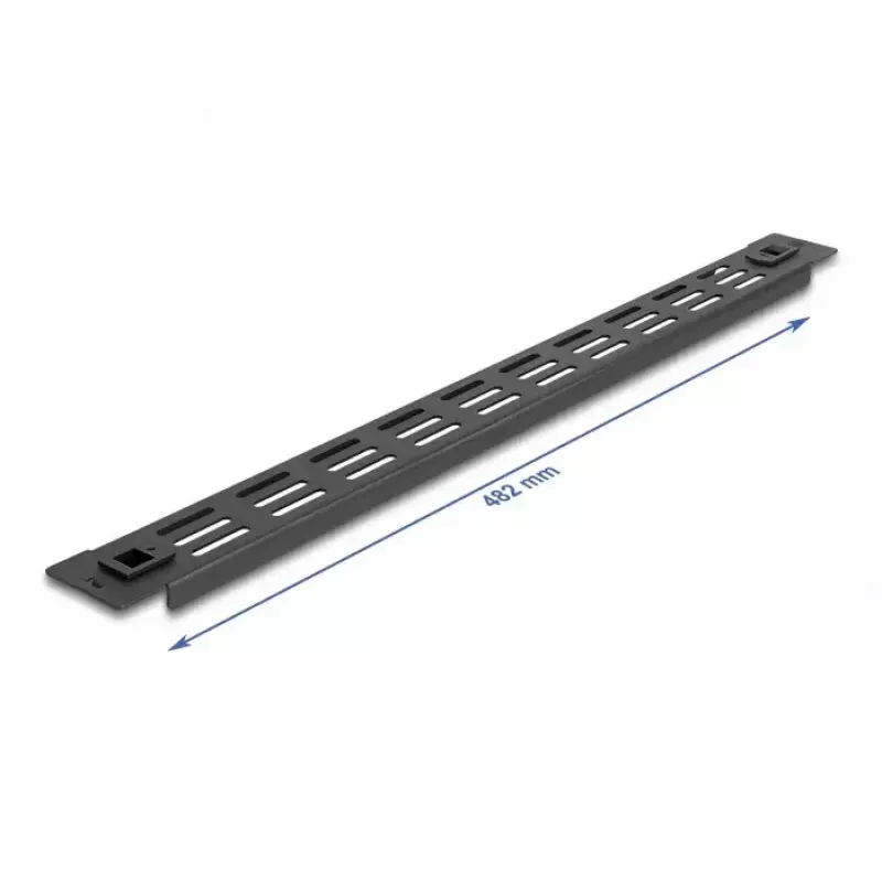 Vented Blank Panel DeLOCK 19 inch 66985 Black Metal 1U