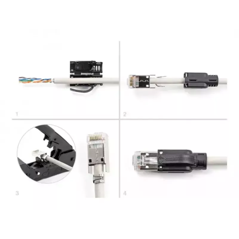 DeLOCK RJ45 Modular plug Cat.6A 25 pcs set strain relief robust bend protection
