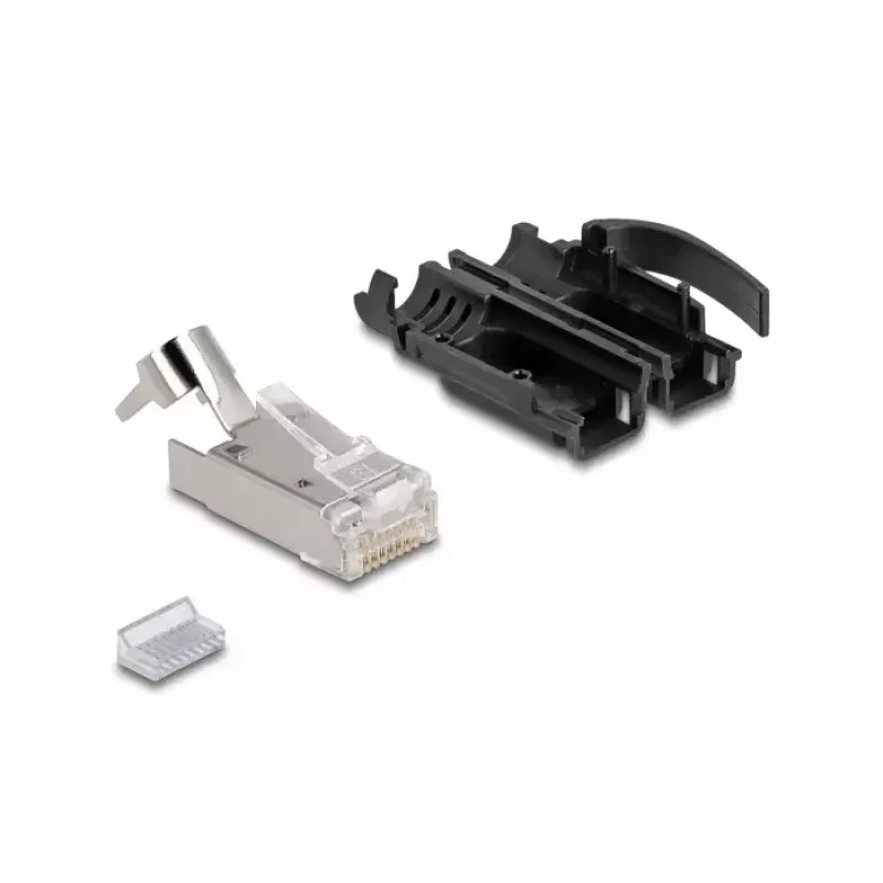 DeLOCK RJ45 Modular plug Cat.6A 25 pcs set strain relief robust bend protection
