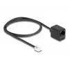 DeLOCK Telephone Cable RJ11 plug to RJ45 jack black 1 m