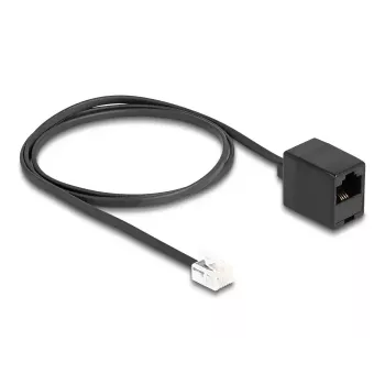 DeLOCK Telephone Cable RJ11 plug to RJ45 jack black 1 m