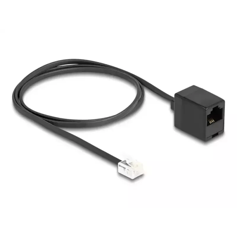 DeLOCK Telephone Cable RJ11 plug to RJ45 jack black 1 m