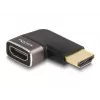 DeLOCK HDMI Adapter male to female 90° left angled 8K 60 Hz grey metal