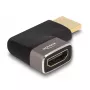 DeLOCK HDMI Adapter male to female 90° left angled 8K 60 Hz grey metal