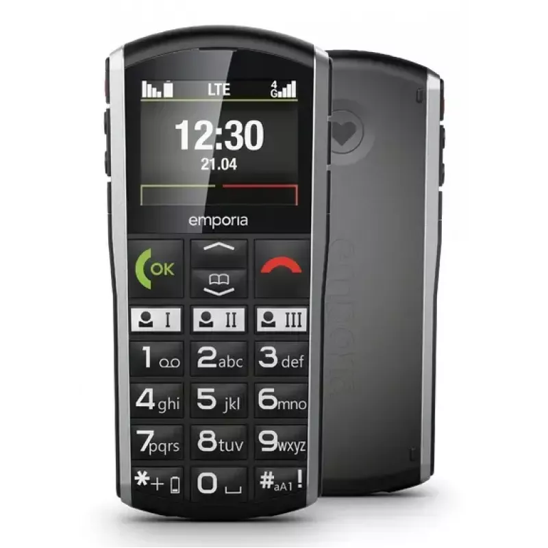Smartphone Emporia SIMPLICITY-LTE 5.08 cm (2 inch) 1200 mAh Black, Silver