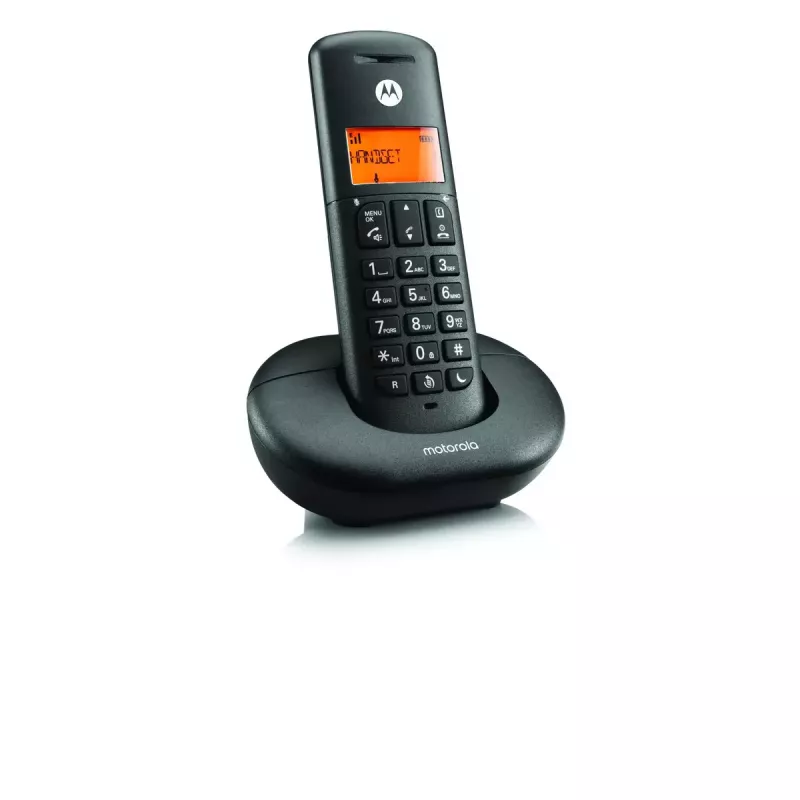 Cordless DECT Phone MOTOROLA E201 — wireless handset with handsfree function, up to 50 registrations