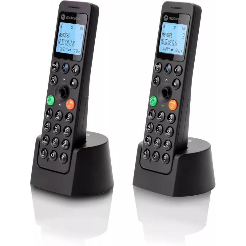 DECT telephone Motorola DOT202 Twin Wireless handset Caller ID Black