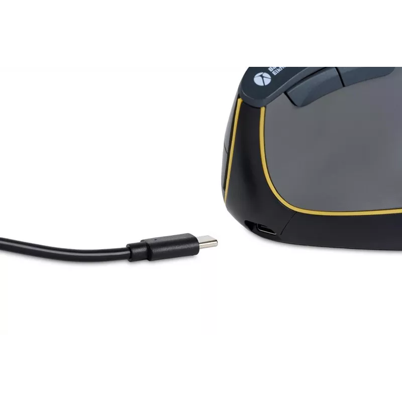BakkerElkhuizen FastForward mouse, Right-hand, Vertical design, Optical, RF Wireless + Bluetooth + USB Type-C, 500 DPI, Grey
