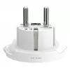 Travel adapter plug SKROSS World to Europe — universal input to European socket, white, 64×58×47 mm