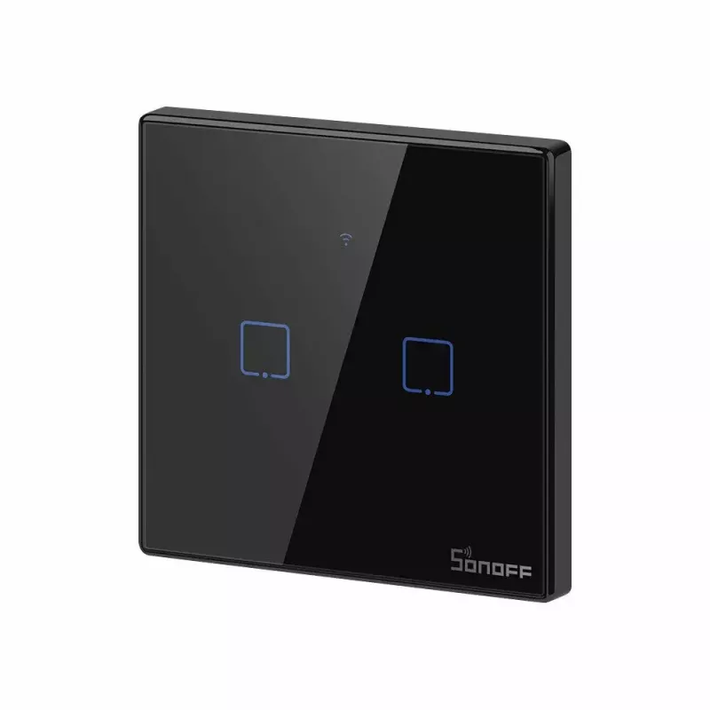 Touch light switch Sonoff T3 EU TX WiFi RF 433 2-channel — wall-mounted smart switch, EU touch panel