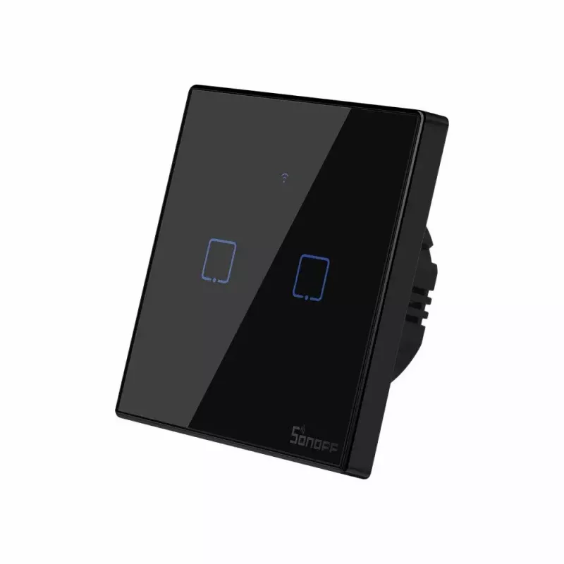Touch light switch Sonoff T3 EU TX WiFi RF 433 2-channel — wall-mounted smart switch, EU touch panel