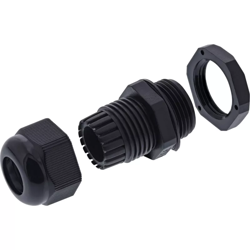 InLine Cable Gland nylon IP68 3.5 - 6mm black 10 pcs., Neoprene, Nylon, Black, 43 g, 80 mm, 120 mm, 25 mm