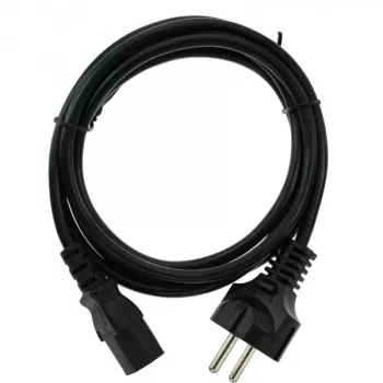 InLine power cable, CEE 7/7 straight / 3pin IEC C13 male, black, 5m