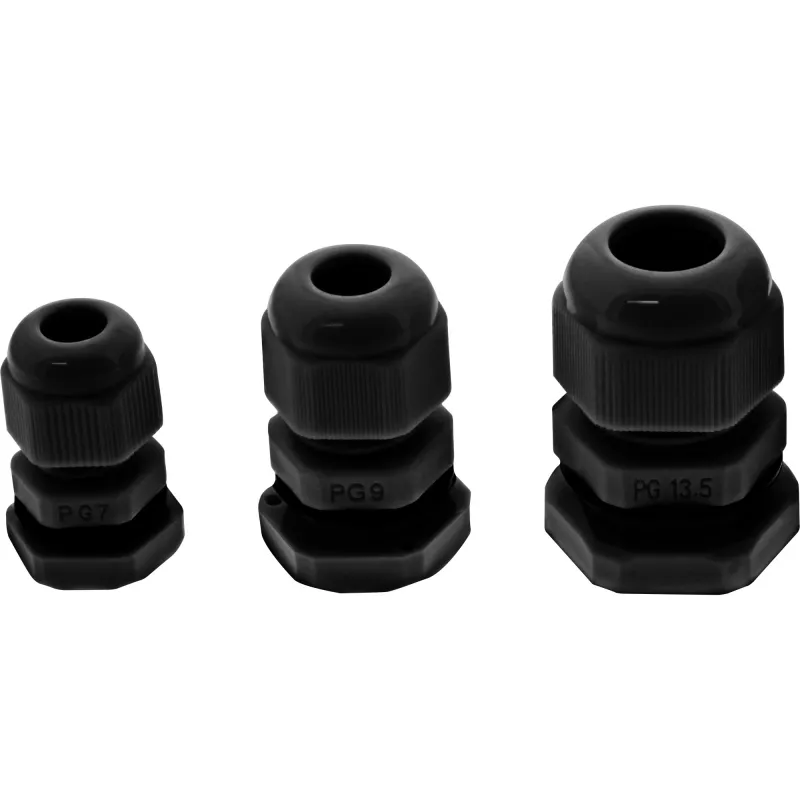Cable gland InLine 44012B nylon IP68 for cables Ø6–12 mm, black, pack of 10