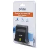 Manhattan USB-A Smart/SIM Card Reader, 480 Mbps (USB 2.0), Desktop Standing, Friction Type compatible, Hi-Speed USB, Cable 86cm, Black, Three Year Warranty