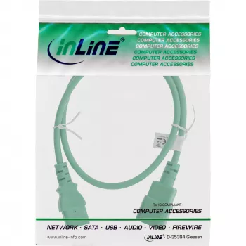 InLine cold device extension, C13 / C14, green, 0.3m