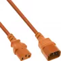InLine cold device extension, C13 / C14, orange, 2m