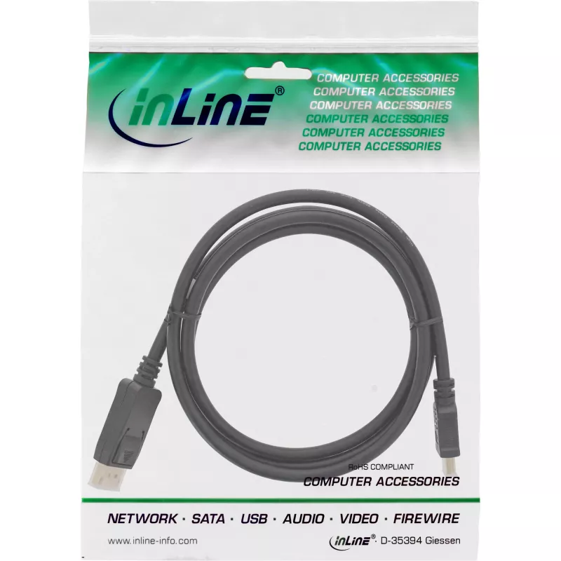 DisplayPort to HDMI converter cable InLine 17186 0.5m black