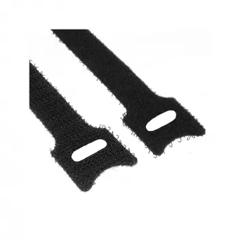 Hook-and-loop cable tie straps InLine 12×200 mm, nylon, pack of 10, black