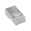 Connector 8P8C RJ45 male shielded for round cables, InLine, pack of 10, silver