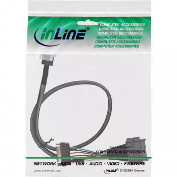 InLine U.2 connection cable, SSD with U.2 (SFF-8639) to SFF-8643 + power, 0.75m