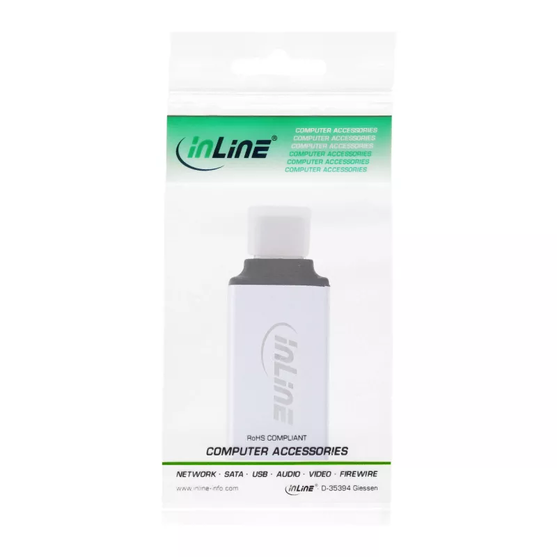 InLine USB 3.2 Gen.2 Adapter, USB-C male to USB-A female, silver