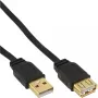 InLine USB 2.0 Flat Cable Type A male / female gold plated black 5m