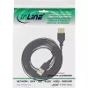 InLine USB 2.0 Flat Cable Type A male / female gold plated black 3m
