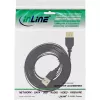 InLine USB 2.0 Flat Cable Type A male / female gold plated black 0.5m