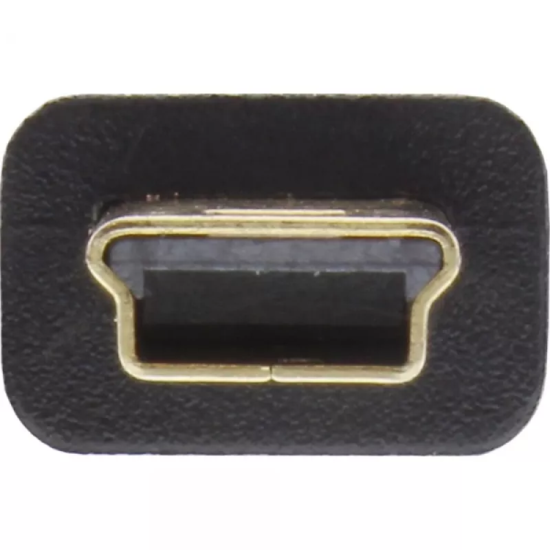 InLine USB 2.0 Flat Cable USB Type A male / Mini-B male 5pin black/gold 5m