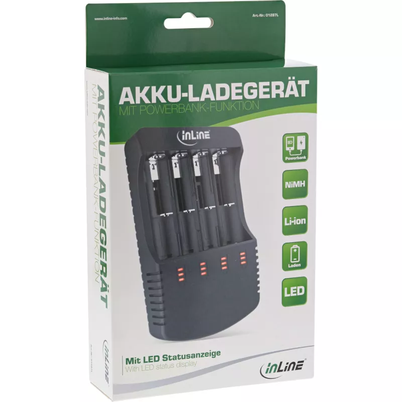 InLine Charger for Lithium and NiCd+NiMH batteries, 1 pc