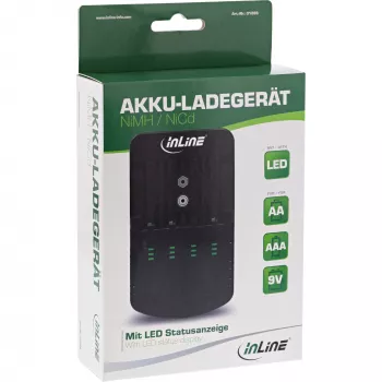 InLine Battery Charger NiMH/NiCd, AA AAA and 9V