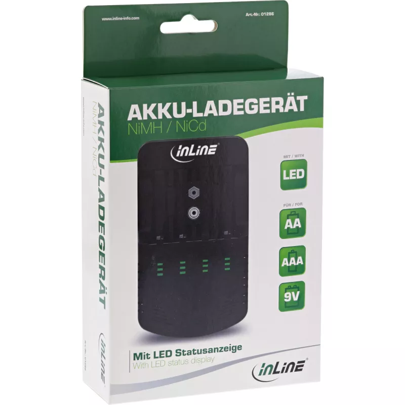 InLine Battery Charger NiMH/NiCd, AA AAA and 9V