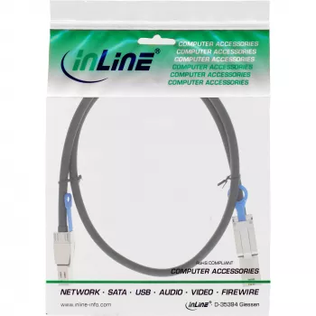 InLine external Mini SAS HD Cable SFF-8644 to SFF-8088 6Gb/s 2m