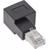 InLine patch cord adapter Cat.6A, RJ45 male / female, angled 90° to the right