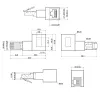 InLine patch cord adapter Cat.6A, RJ45 male / female, angled 90° to the right