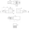 InLine patch cord adapter Cat.6A, RJ45 male / female, angled 90° upwards