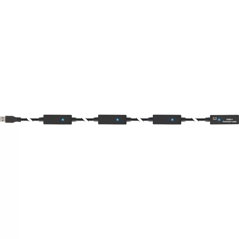 InLine USB3.2 Gen.1 Active Repeater Cable Type A male / female, black, 20m
