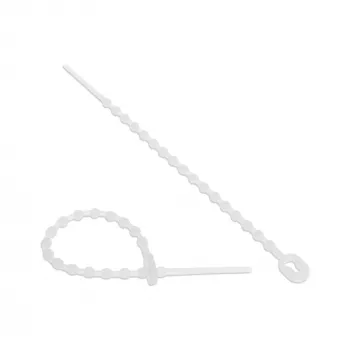 Cable ties InLine Ball 100 mm white, pack of 100, plastic fastening straps