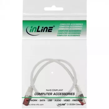 InLine Patch Cable S/FTP PiMF Cat.6 250MHz copper halogen free white 0.5m