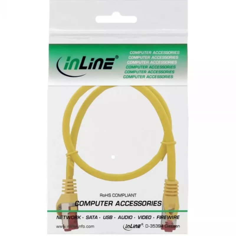 InLine Patch Cable S/FTP PiMF Cat.6 250MHz copper halogen free yellow 0.25m