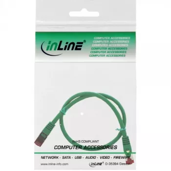 InLine Patch Cable S/FTP PiMF Cat.6 250MHz copper halogen free green 0.3m