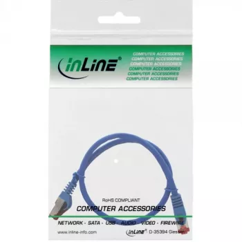 InLine Patch Cable S/FTP PiMF Cat.6 250MHz copper halogen free blue 0.5m