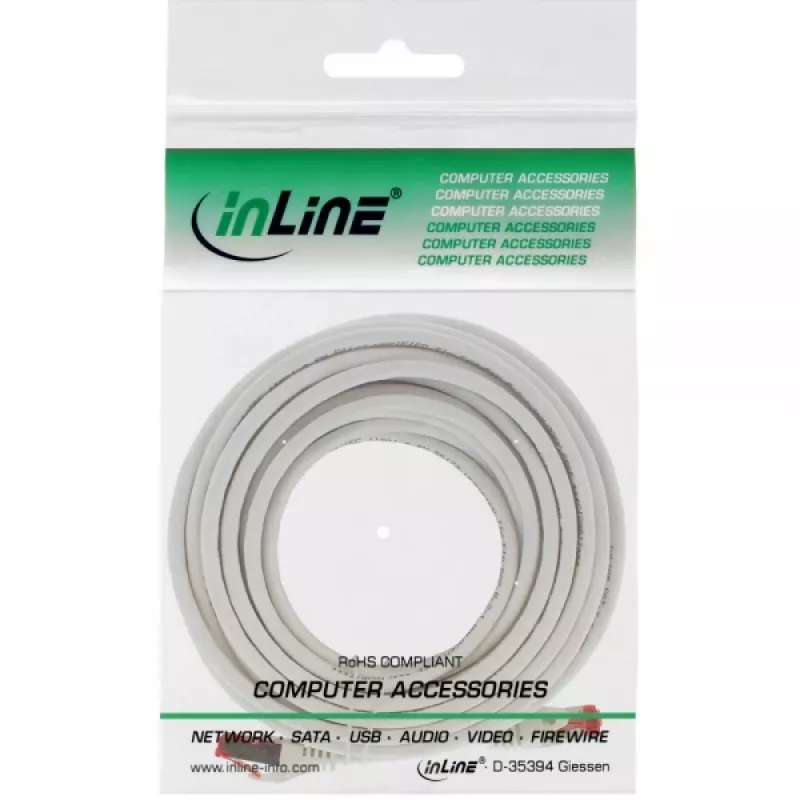 InLine Patch Cable S/FTP PiMF Cat.6 250MHz copper halogen free white 7.5m