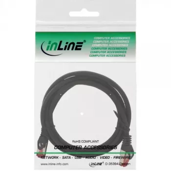 InLine Patch Cable S/FTP PiMF Cat.6 250MHz copper halogen free black 2m