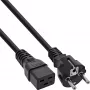 Power cable 16A InLine 16658D CEE 7/7 straight IEC320/C19 1m