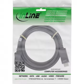 DisplayPort to HDMI converter cable InLine 17182I 4K 60Hz black 2m