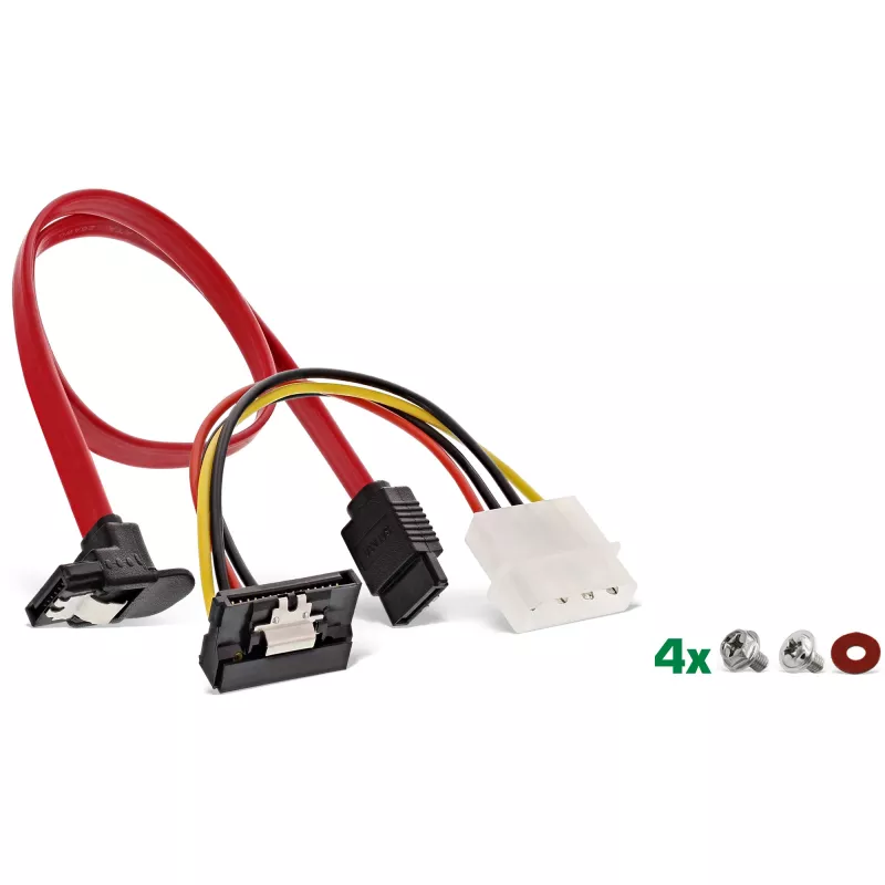 InLine HDD/SSD mounting frame SET with SATA and power cable, angled, w. screws